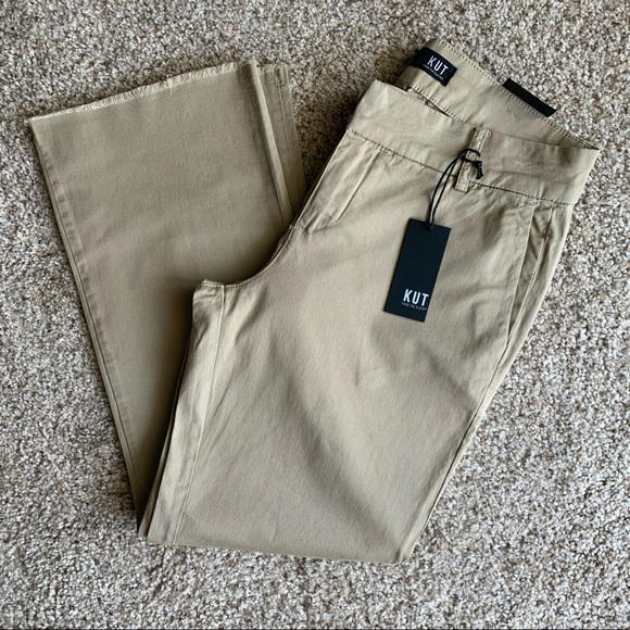 Kut From The Kloth Stella Kick Flare Khaki Pants - Picture 4 of 7